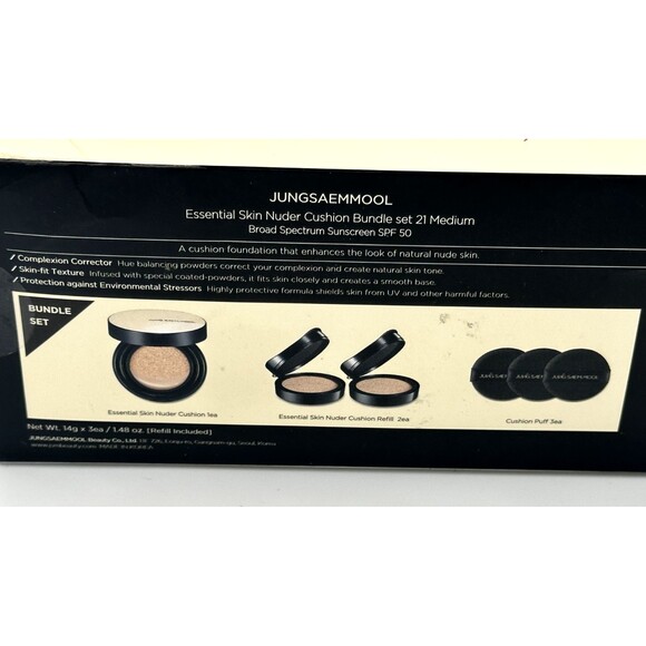 Jung Saem Mool Essential Skin Nuder Cushion Bundle set 14g +(2) Refill 21-Medium - Picture 4 of 9